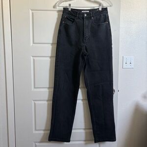 Motel Split Hem Black Jeans Size M